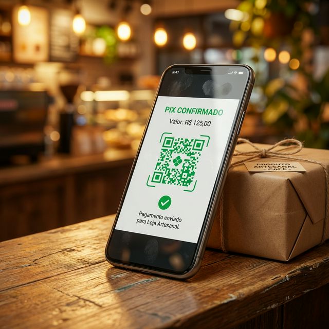 Conferência segura de pagamento PIX antes de liberar o pedido.