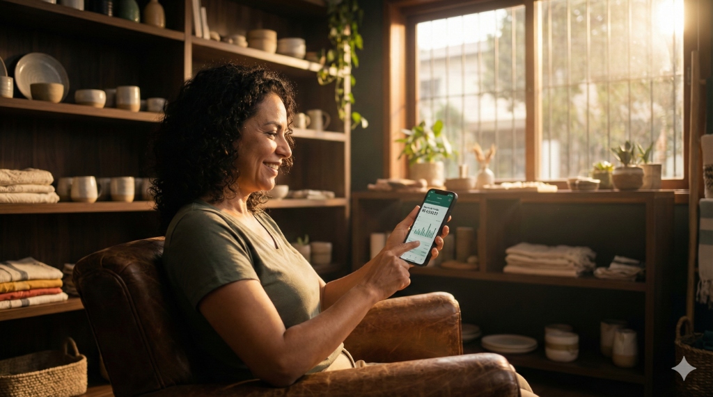 Digitando repasse de pagadoria digital do fornecedor na mesa com celular seguro